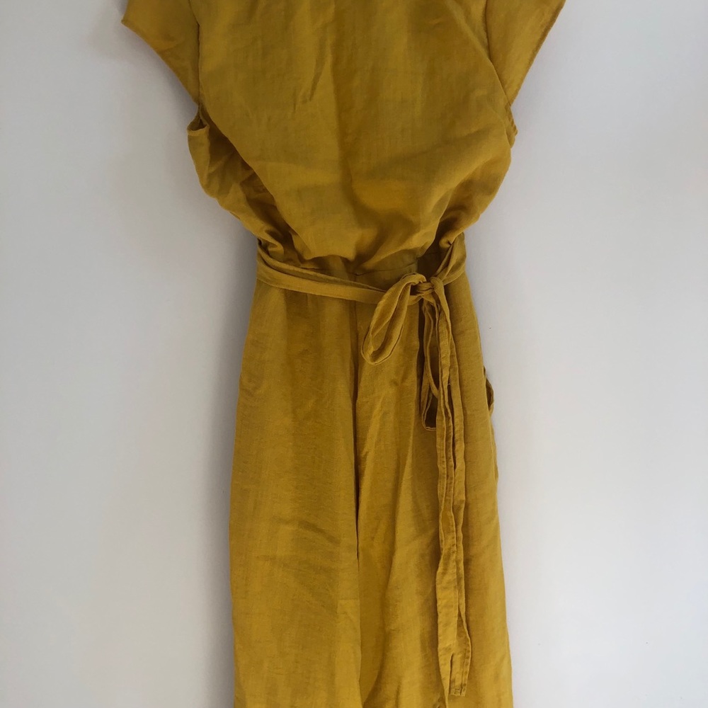 Mustard Linen Tie Back Long Jumper - Picture 9 of 9